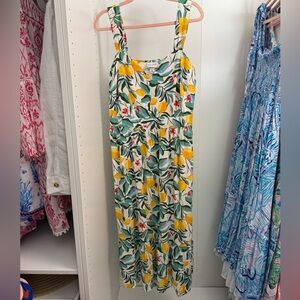 Lemon Print Midi Dress